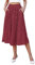 Hotouch Langer Rock Damen Elastische Taille Plisseerock Lang Polka Dot Midirock Sommer Chiffon Maxirock mit Taschen Rot Größe L