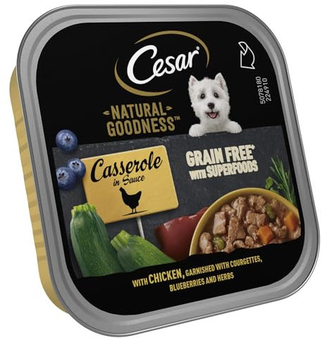 Cesar Natural Goodness Casserole - Wet Dog Food - for Adult Dogs - with Chicken in Gravy - 16 x 100 g
