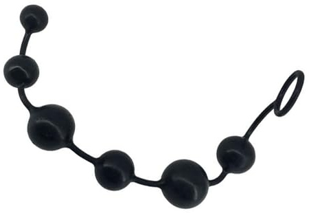 DFsucces Anal Beads Silicone,with Finger Loop,Black