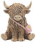Lesser & Pavey Happy Highland, Highland Cow Handtaschenfiguren, Statuen für Heimdekoration, ideales Ornament, Freundschaftsgeschenk für Damen und Herren, schöne Tischdekoration und