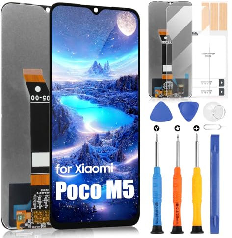 Pantalla para Xiaomi Redmi 10 5G 22041219G 22041219NY / Poco M5 22071219CG LCD Pantalla Táctil Digitazer Assembly Reemplazo con Kit de Herramientas de Reparación (6,58, Negro)