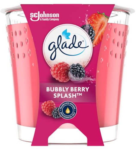Glade Duft-Kerze im Glas, Bubbly Berry Splash, (6 x 112 g), bis zu 27 Stunden Brenndauer pro Kerze
