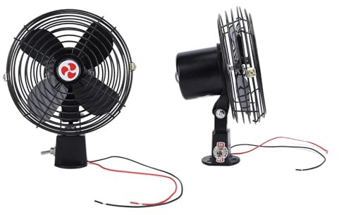 Aramox 12V RV Quiet Cooling Fan 2 Speed Switch Heavy Duty Metal Car Fan for Truck RV Car Boat Bus (7 inch)