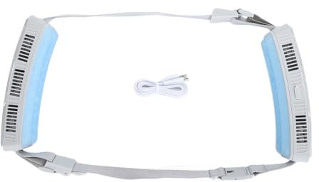 Sunicon Wearable Waist Fan, Multifunctional 3 Speeds Adjustable Iced Belt Fan Outdoor Sports Refrigeration Small Fan Efficient Wide Angles Usb Hanging Waist Fan (Silver)