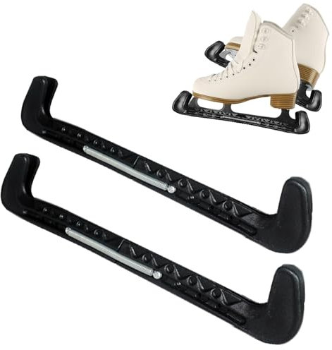 MeYuxg 2 PCS Protector de Patines de Hielo, Patines de Hielo Ajustables con Muelle, Protectores de Cuchillas de Patines de Hockey sobre Hielo, para la Mayoría de Tallas de Patines (Negro)