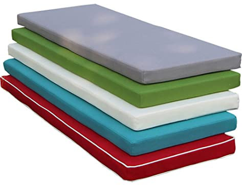 Galette de banc de jardin imperméable et antidérapante pour meubles de terrasse Blanc 60 x 40 x 5 cm