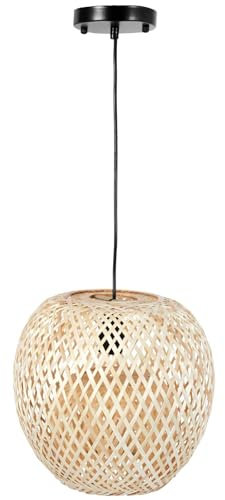 VIVANNO Deckenlampe Deckenleuchte Bambus VELADORA 30x28 cm beige natur