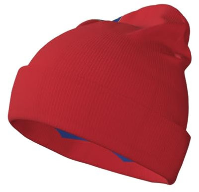 PHAYAH Flag of Magadan Beanie für Herren, Slouchy Strickmütze, Totenkopfmütze, warm, gestreift, Wintermütze, Schwarz
