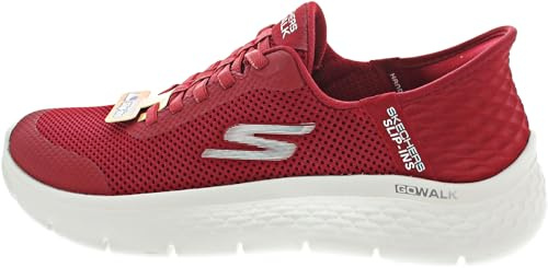 Skechers Damen GO Walk Flex Grand Entry Trainer, Red Textile/Trim, 39 EU