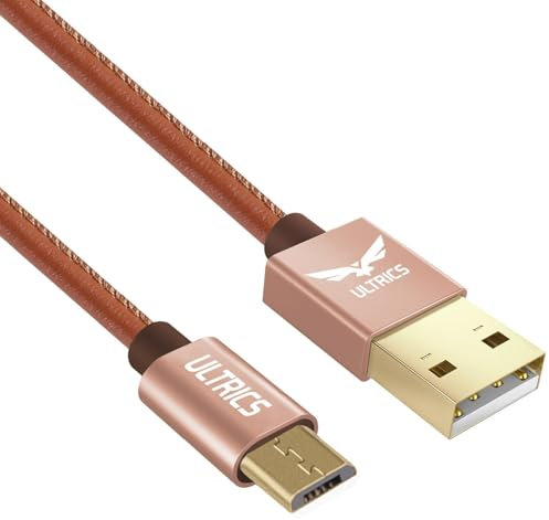 USB to Micro USB Cable 30CM (2 Pack), Leather Braided USB Micro Charging Cable Cord for Data transmission and Charger Cable for Samsung Galaxy S7 Edge S6 J7 J6 A10, Sony, Huawei, PS4, Xbox