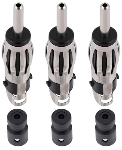 Vecys 3 Stück Auto Radio DIN Stecker FM AM Universal Auto Antenne DIN Männlich Kupfer Stecker für Verlängerung Koaxialkabel RG174