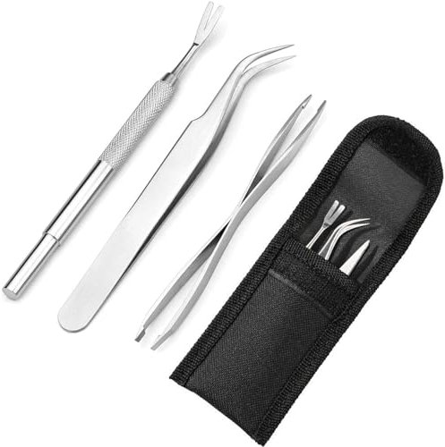 jatimdotin Pinza per Zecche 3 Set, Pinzetta per Rimozione Zecche per Cani, Pinzette a Spillo Professionale in Acciaio Inossidabile, Pinzette per Zecche di Cani, Gatti e Esseri Umani