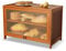 YCBTREE Panera de bambú, 2 niveles, 60 × 32 × 40 cm, caja de almacenamiento de pan con puerta de acrílico, para panes y panes