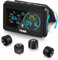 KAOLALI TPMS Reifendruckkontrollsystem, Zeit- und Temperaturanzeige TPMS, Solarladung und USB-Ladefunktion, mit 4 Externen Reifendrucksensor für RV LKW SUV