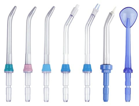 7 Ersatzdüsen für Aquapik® 100 Munddusche | multifunktional und spezialisiert | von Zahnärzten empfohlen | Inklusive Hygieneetui