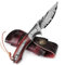 DRACHENADER Damast Taschenmesser FAN-H, Damastmesser Klappmesser aus Damaststahl, Einhandmesser (Liner Lock) mit Lederscheide und Taschen-Clip, Lanyard, Holzgriff