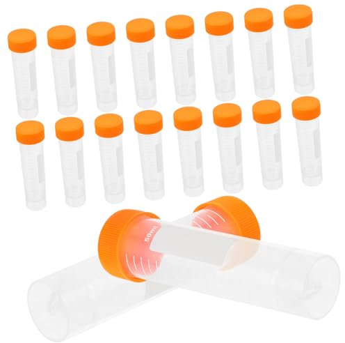 TOPBATHY Tube à Centrifuger 50 Ml Échelle Tube à Vis 50 Pièces Fond Plat pour Laboratoire Matériel