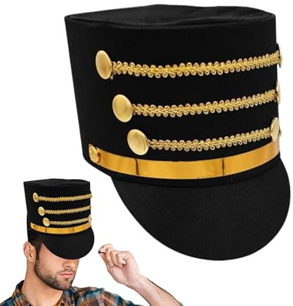 Cosplay Marching Hat – Toy Soldier Costume Cap | Themed Performance Headwear Creative Party Prop for Stage Gathering Parade Adult Entertainment Outfit