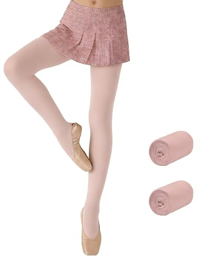 L&K 2 collant da balletto per bambina 80 DEN taglie 86-170 collant da danza per bambini con fascia elastica comoda coprenti e durevoli 27261, 86-92