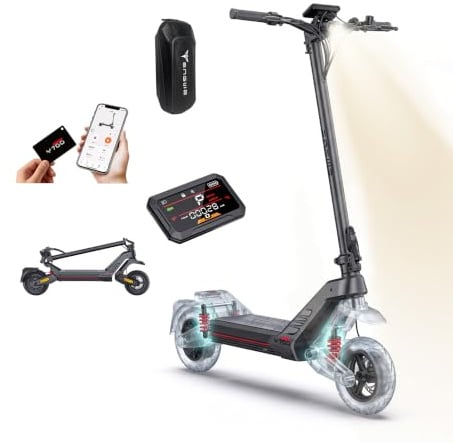 ENGWE Y700 ABE Elektroroller, 48V 18.2AH Akku mit Reichweite von 85KM, Bluetooth und NFC, App-Entsperrung, Doppel-Federung und Doppel-Scheibenbremsen, LCD-Bildschirm, Straßenzulassung E-Scooter