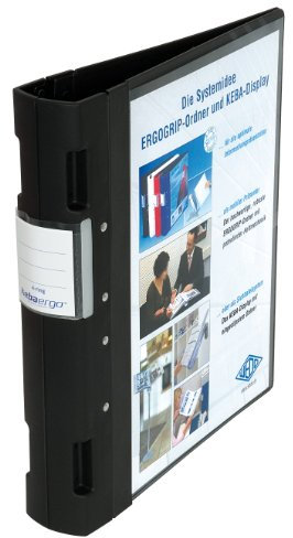 Wedo 5818001 Ordner Ergogrip Präsentationsordner (A4, 4-Ringmechanik, Kunststoff, 31,3 x 5,6 x 28,0 cm) schwarz