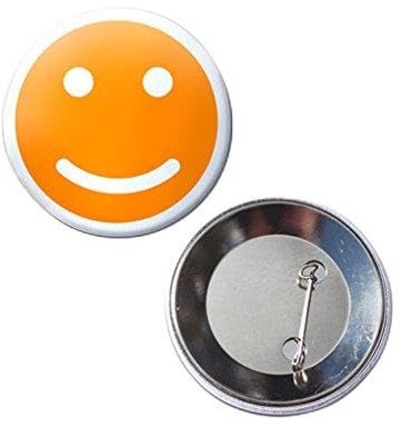 Kopierladen Karnath GmbH 5 Stück personalisierte Buttons/Badge Pin/Anstecker - Ø 38 mm - mit eigenem Foto, Logo, Text oder Bild selbst gestalten, rund, ideal für Logos oder Emojis