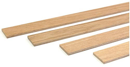 wodewa Holzleiste Wandleiste Eiche Geölt 1m Abschlussleiste Holz 30x4mm Zierleiste für Wandverkleidung Decke Boden Abdeckleiste DIY Basteln
