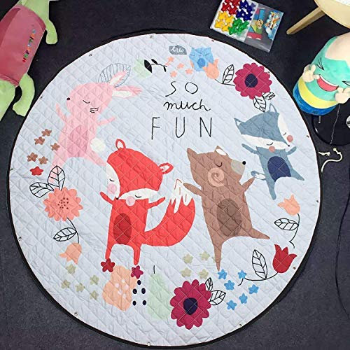JameStyle26 Kinder Krabbeldecke Spielmatte Aufräumsack Spieldecke Teppich Kinderzimmer Kinderteppich Matte Teppich (Fuchs & Friends)