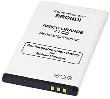 Move Batteria SPECIFICA per BRONDI Amico Grande 2 LCD Liion 3.7V 950 mAh Sostiuisce Perfettamente: [Model:BIGFP800AC] ATTENZIONE: Controllare Che Il CODICE Prodotto COINCIDA con Quello