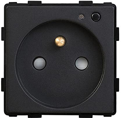 BSEED Prise WiFi avec Mesure de Consommation Électrique,16A bouton de fonction noir 86mm