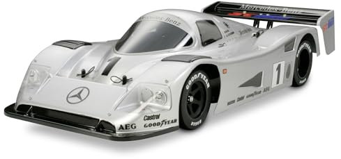 TAMIYA 47484 1:10 RC Mercedes-Benz C11 1990 Gr.C 2WD - Funkferngesteuertes Auto, Auto, Modell, Bauen, Hobby, RC-Bausatz, unlackiert, Silber