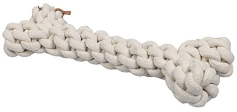 D&D Home, Hundespielzeug mit Zahn und Rope Toy L – 30 cm Beige, Spielzeug, 100% Baumwolle, trägt zu gesunden Zähnen und Zahnfleisch, ideal zum Ziehen, Spielseil in Knochenform