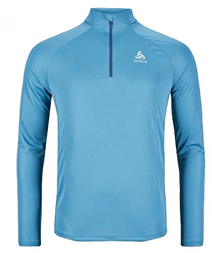 Odlo Herren Langarm Shirt mit halben Reißverschluss Essentials, Saxony Blue, L