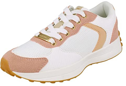 Elle Sport Damen-Schnür-Sneaker F7249, weißes Textil, Größe 41, Weiß, 41 EU