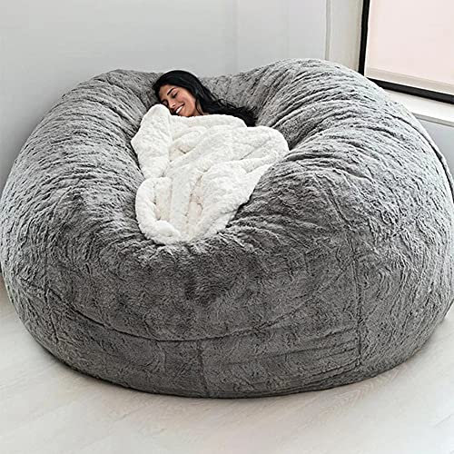 KOCAN Sofabezug Startseite Schwamm Bett Sitzsack Stuhlbezug Schonbezug Doppelschlafzimmer Balkon Große Couch Runder weicher Flauschiger Bezug Keine Füllungen Nur Bezug