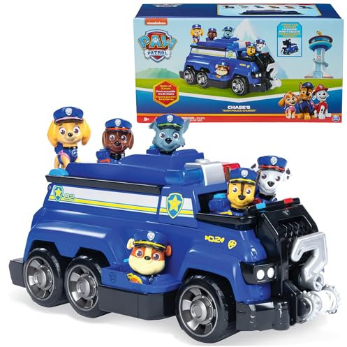 Paw Patrol Team Cruiser, vehículo a Gran Escala con Figuras de acción inéditas de Chase, Marshall, Skye, Rubble, Rocky y Zuma, Juguetes para niños y niñas a Partir de 3 años