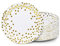 EVYIENEN Lot de 50 assiettes en carton blanc - 17,8 cm - En feuille d'or - Jetables - Pour anniversaire, fête, pique-nique, remise de diplôme, Saint-Valentin
