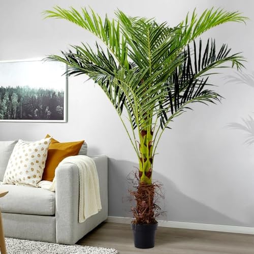 INMOZATA Artificial Plants 6FT/180cm Fake Palm Tree Large Artificial Trees Outdoor and Indoor Faux Plants for Garden Front Door Decoration