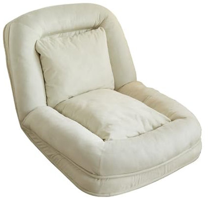 JTBDWOSK Beige,Groß, Klappbares Tatami-Schlafsofa, Schlafsofa mit Dickem Boden, 3-Fach Verstellbar, Weiche Bequeme Futon-Couch für das Heimbüro im Wohnzimmer