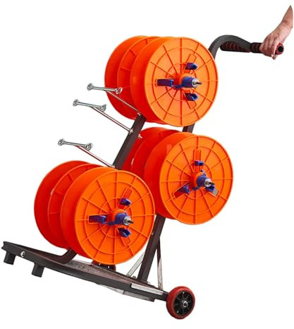 Wire Reel Rack with Wheels, Cold Rolled Wire/Cable Dispenser Conduit Display and Storage for Electrical Industry and Retail, 300 Lbs Capacity