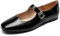 DREAM PAIRS Women's Flats Square Toe Mary Jane Flats Comfortable Casual Slip On Dress Shoes Ballet Flats with Buckle Strap Business Casual Work Office Mary Jane Shoes,Size 6,Black-Oily,DWUMFA2520