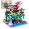 TOY PLAYER Pfirsichblüten Teich Japan Blumen Haus Mini Bausteine，Klemmbausteine Pflanzen Architecture Japan Ideas deko Geschenk für Erwachsene und Mädchen 6-16 Jahre+ 3320PCS