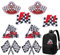 8 Pcs Checkered Racing Flag Patches,Polyester Checkered Racing Iron on Patches,Two Flags Sports Two Flags+Five-Pointed Star Racings Flag Cars Sew on Embroidered Applique(9.5cm/ 5.2cm/ 6cm/8.5cm)
