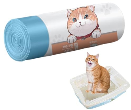 20 Extra Large Cat Litter Tray Liners with Drawstrings, 30 x 40cm Durable Thick Scratch Resistant and Leak Proof Bags,for Most Large Pet Cat Litter Box