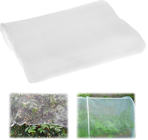 QWORK® Insektennetz, Moskitonetz Outdoor 2.5 × 10 m, Weiß Atmungsaktives Fliegennetz, Vogelschutznetz, für Pflanzenschutz & Halloween Dekoration