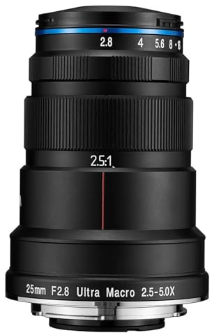 Lens, Objectif Ultra Macro 25 mm f/2,8 2,5-5X, Compatible avec Sony E, Canon EF RF, Nikon ZF, Leica L, Pentax K,for Camera(for L)