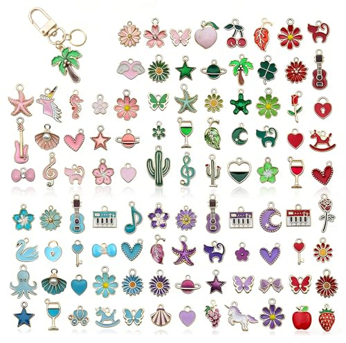 Cloxtralon Charms Anhänger Set, Charm Armband Anhänger für Diy Armband und Halsketten für Armbänder Selber Machen Kunsthandwerk