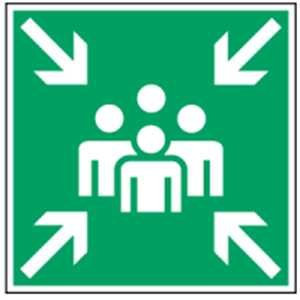 Schild Sammelstelle gem. ASR A1.3/ BGV A8 Alu 20 x 20cm (Rettungsschild, Fluchtweg, Sammelpunkt) praxisbewährt, wetterfest