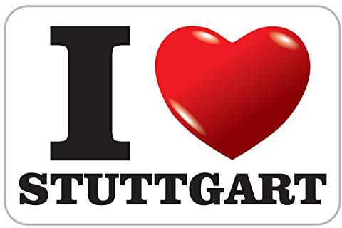 deformaze Sticker I Love Stuttgart Aufkleber Ich Liebe Stuttgart mit Herz 7,5 x 11,5 cm Selbstklebend KFZ Auto Scheibe Boot UV Wetterfest für außen und innen