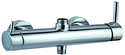 Wirquin 60721400 Mitigeur de douche mécanique oval avec inverseur céramique intégré et sortie 3/4, chromé